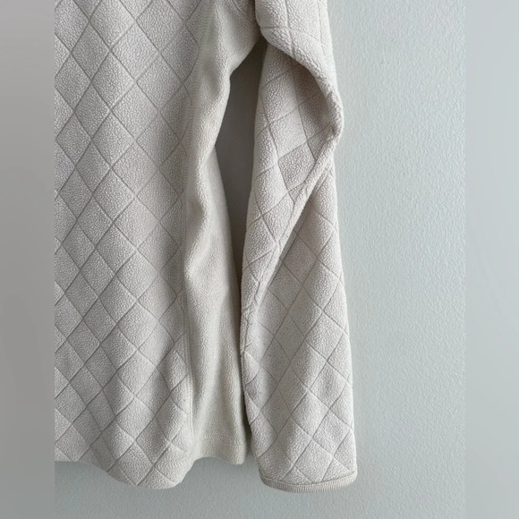 COLUMBIA Cream 1/4 Zip Fleece Diamond Patterned Sweater Size XS - Picture 11 of 14